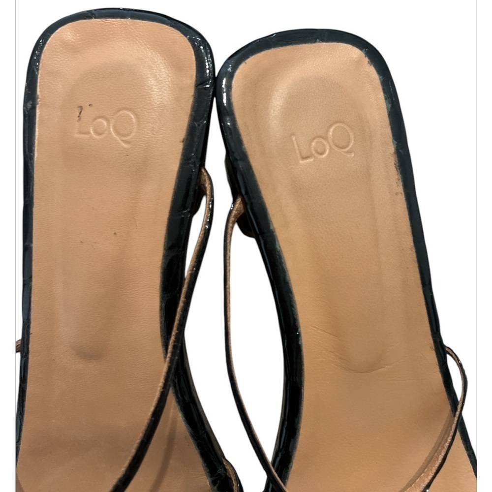 LOQ MANOLA SANDALS - BLACK PATENT CROC - Picture 12 of 15
